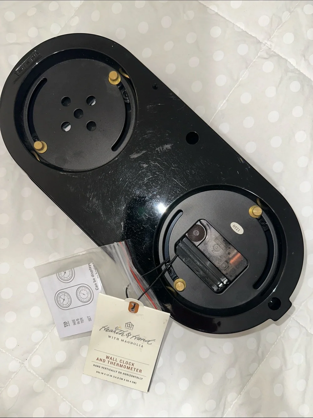 Hearth & Hand Black Wall Clock and Thermometer Duo